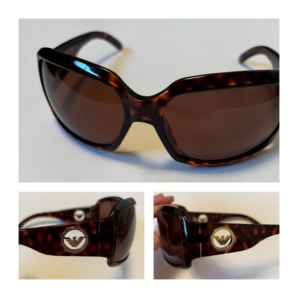Emporio Armani Sunglasses, Tortoiseshell, Square/Rectangle, 2000's Vintage - Picture 3 of 4
